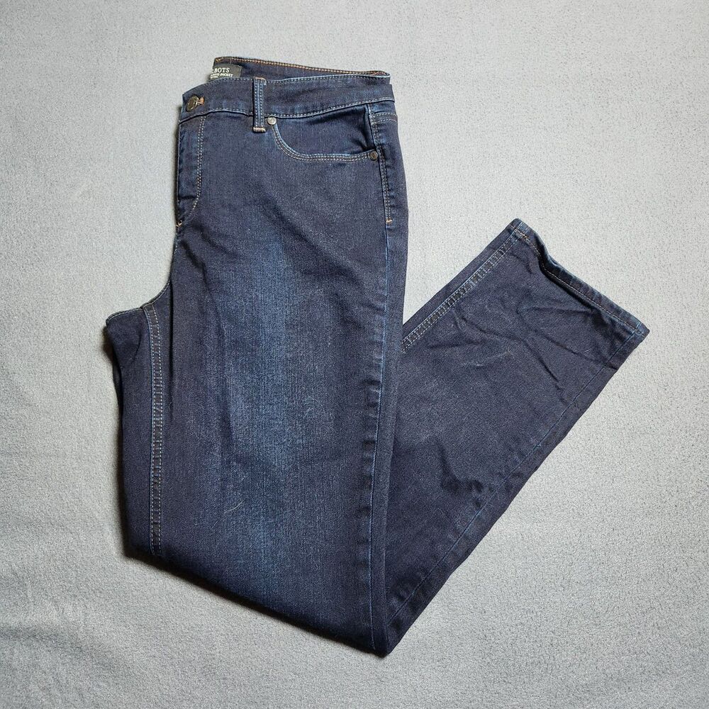Talbots Flawless Five Pocket Jeans Women 10P Dark Wash Mid Rise Straight Leg